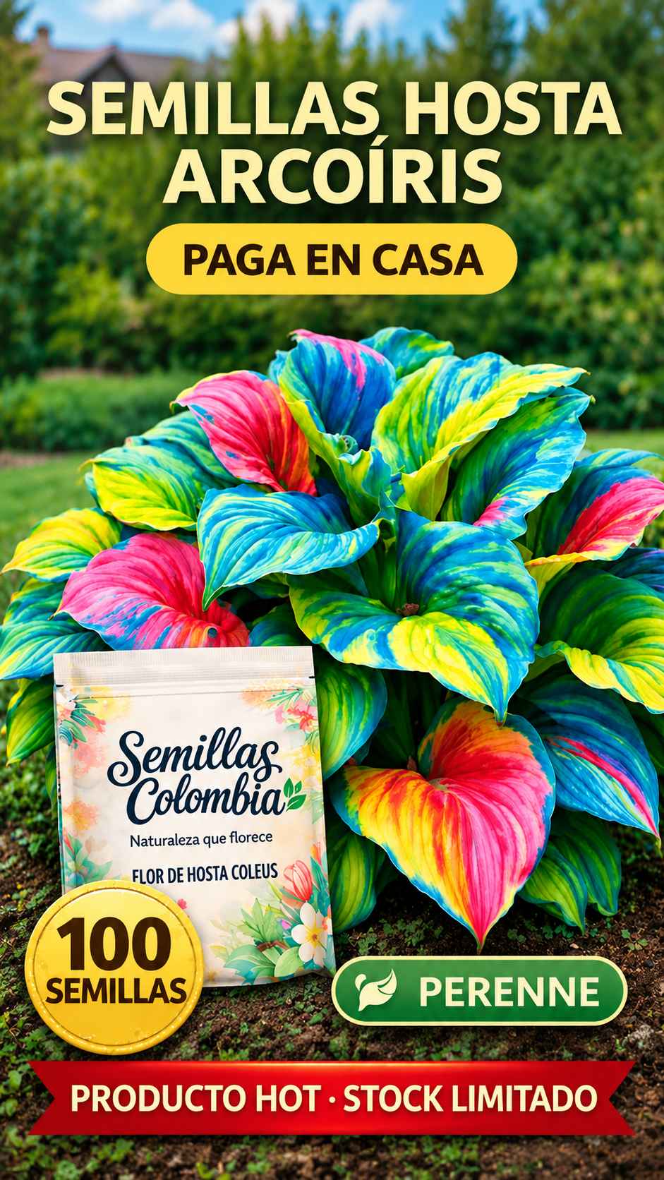 Semillas de hostas arcoiris